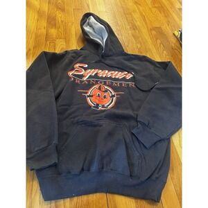 Vintage Savvy Trau & Loevner Syracuse Orangemen Logo‎ Black Hoodie PILLED Sz XL